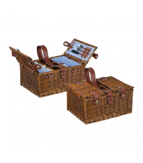 Coș de picnic din răchită pentru 4 persoane