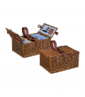 Coș de picnic din răchită pentru 4 persoane